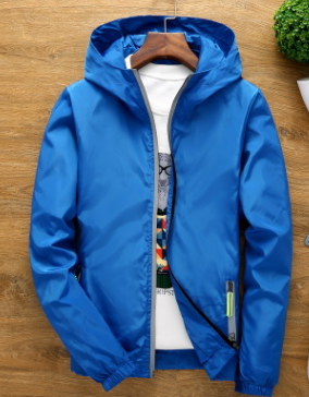 Men's hooded bomber windbreaker jacket in casual style