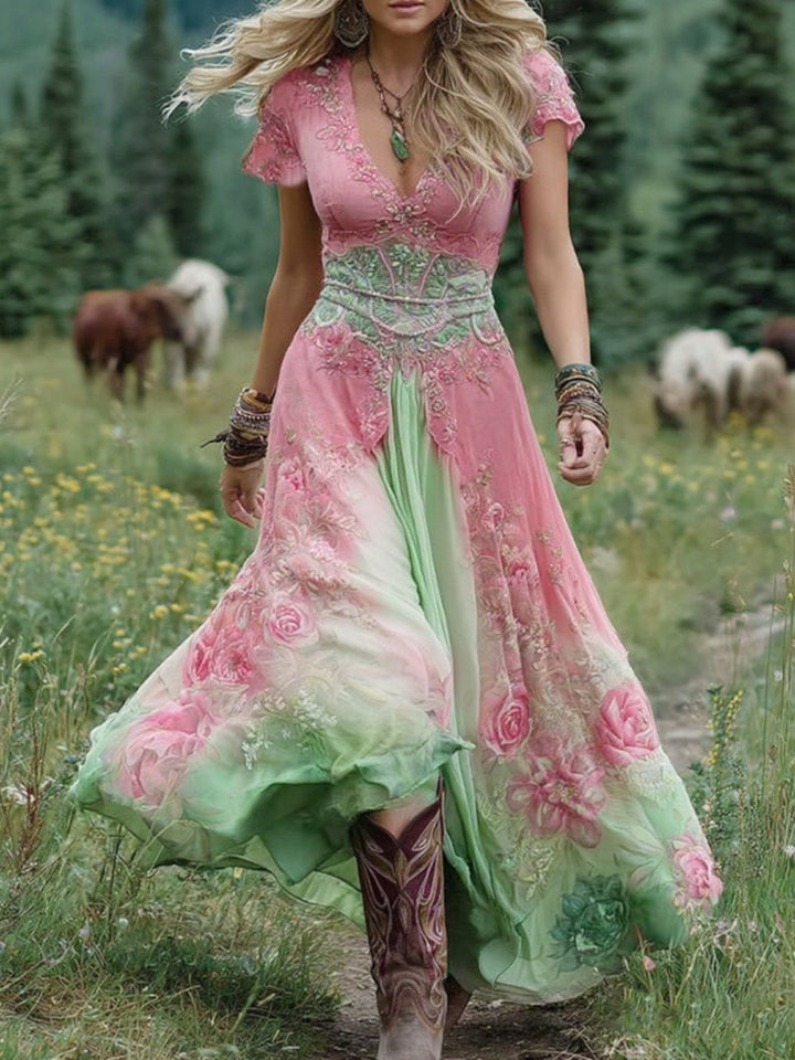 Eloise | Vintage floral maxi dress