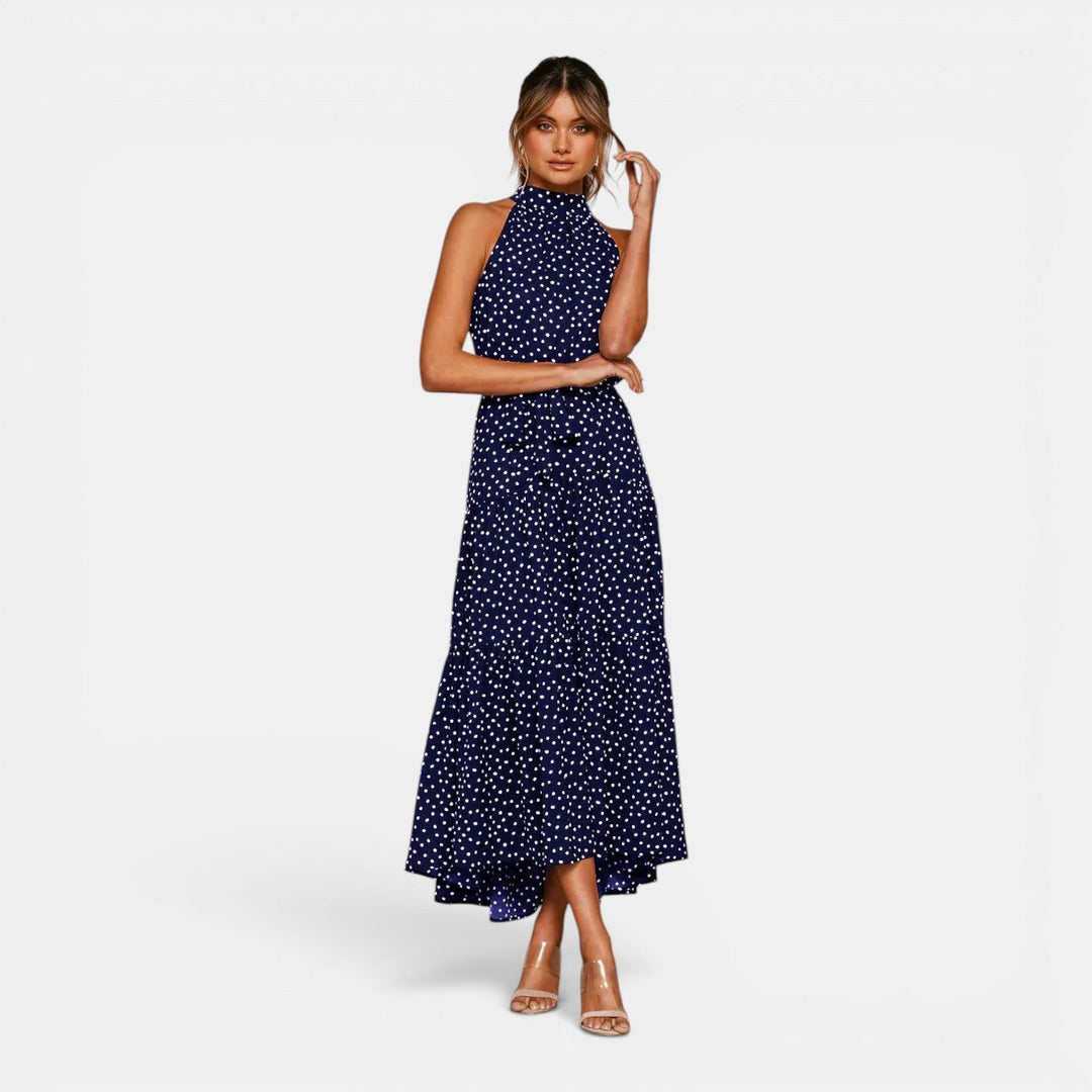 Ava | Sleeveless Polka Dot Maxi Dress