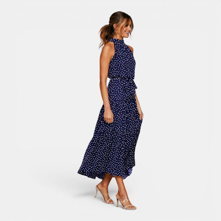 Ava | Sleeveless Polka Dot Maxi Dress