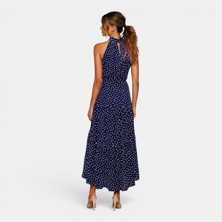 Ava | Sleeveless Polka Dot Maxi Dress