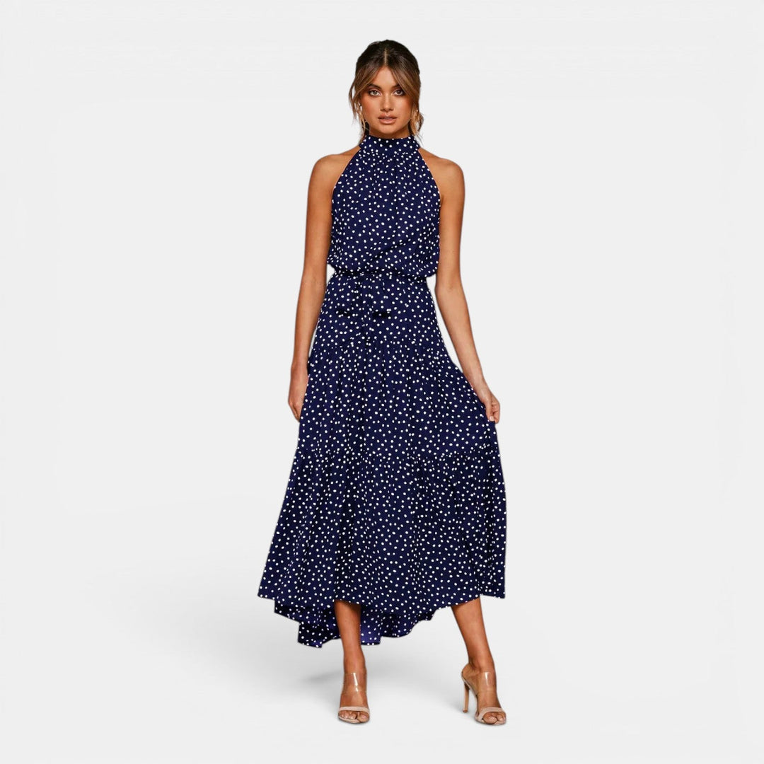 Ava | Sleeveless Polka Dot Maxi Dress