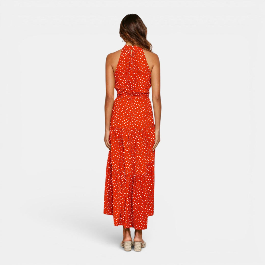 Ava | Sleeveless Polka Dot Maxi Dress