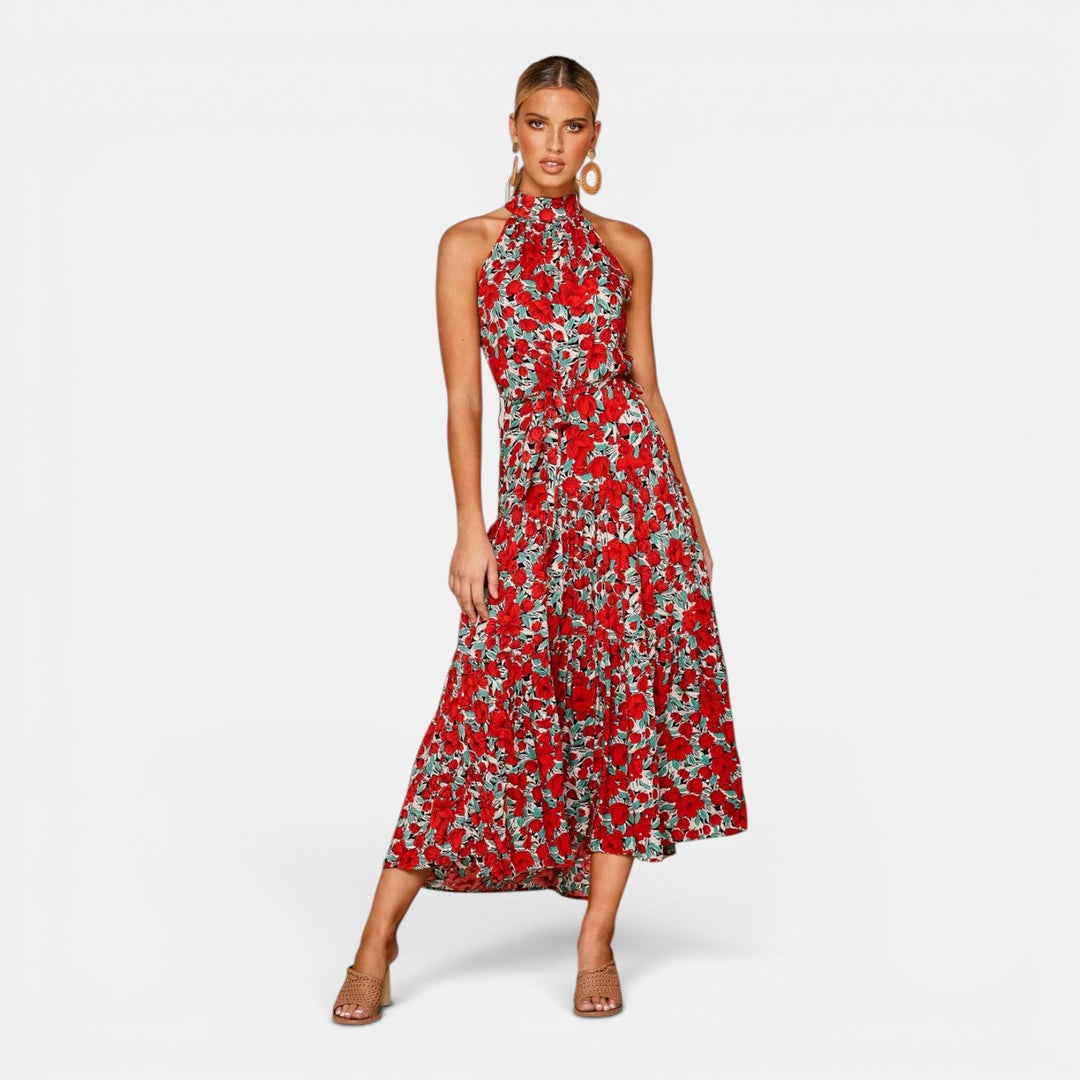 Ava | Sleeveless Polka Dot Maxi Dress