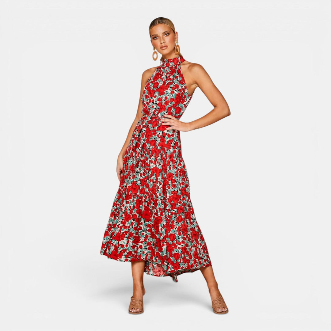 Ava | Sleeveless Polka Dot Maxi Dress