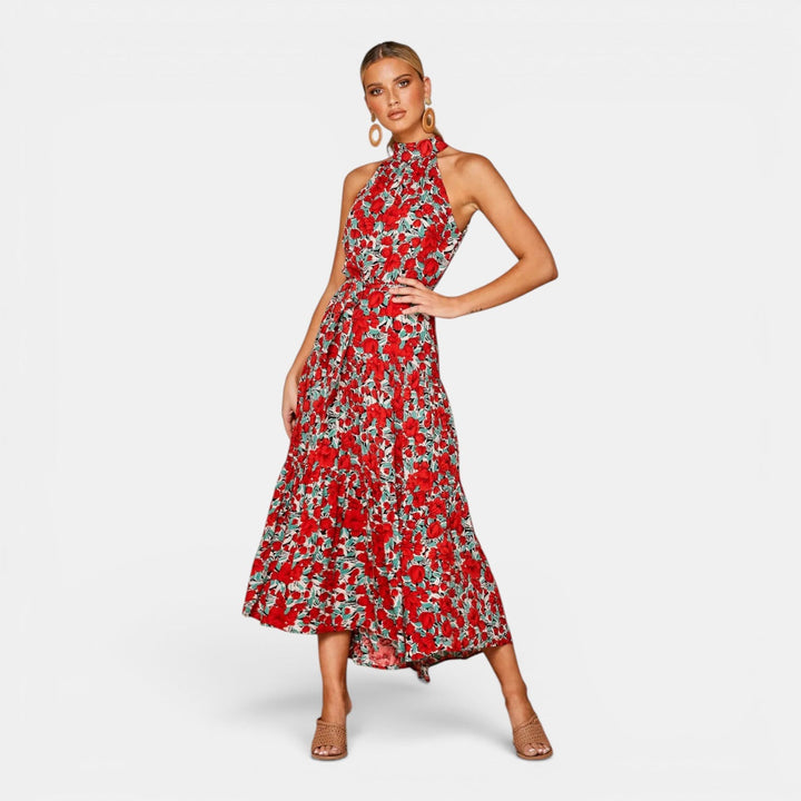 Ava | Sleeveless Polka Dot Maxi Dress