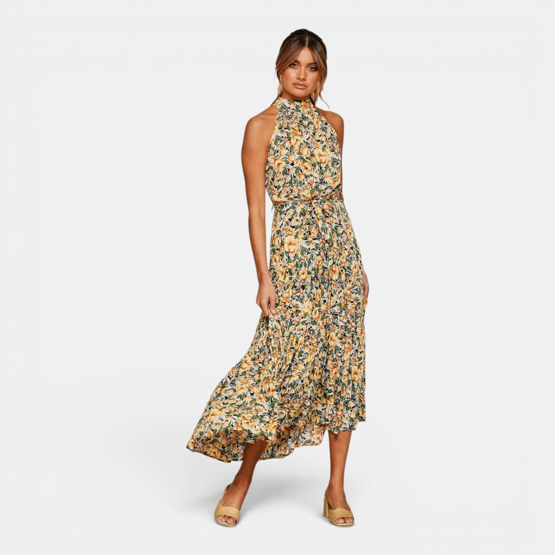 Ava | Sleeveless Polka Dot Maxi Dress