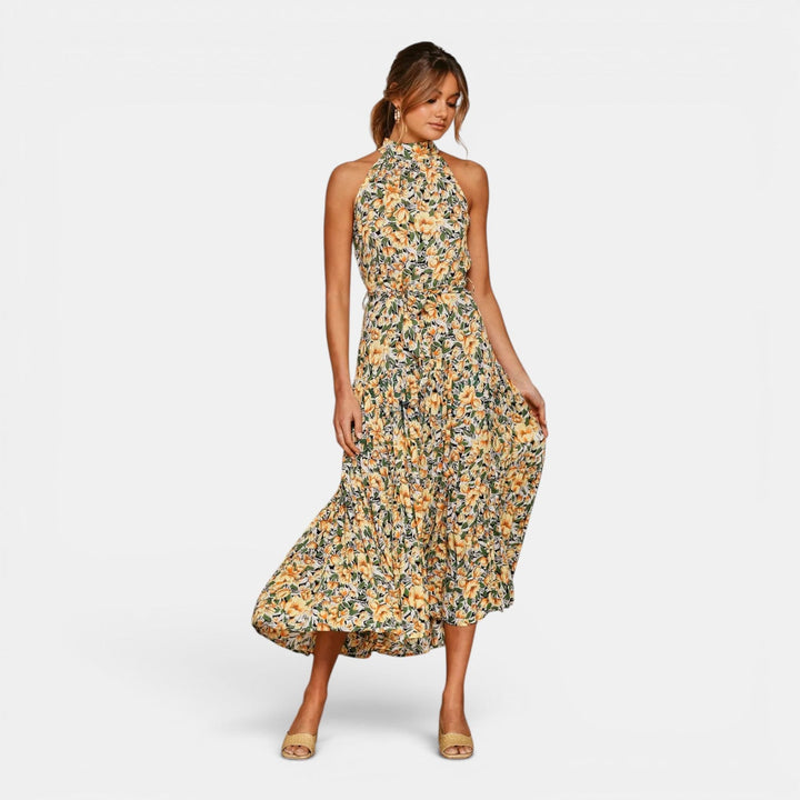 Ava | Sleeveless Polka Dot Maxi Dress