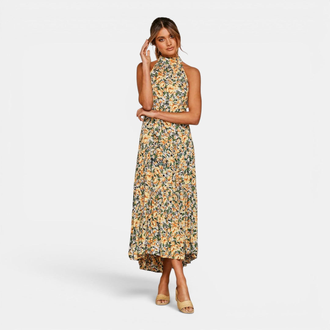Ava | Sleeveless Polka Dot Maxi Dress