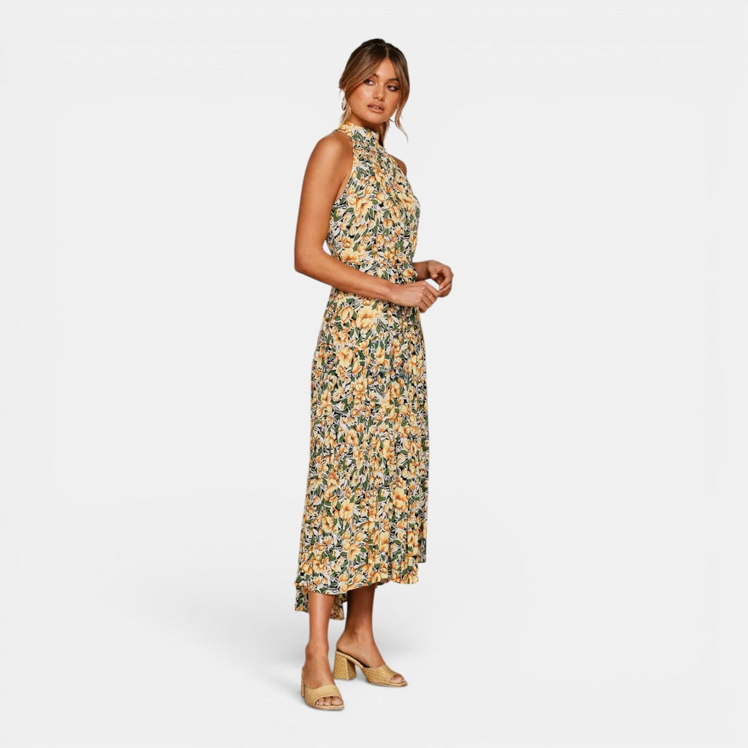Ava | Sleeveless Polka Dot Maxi Dress