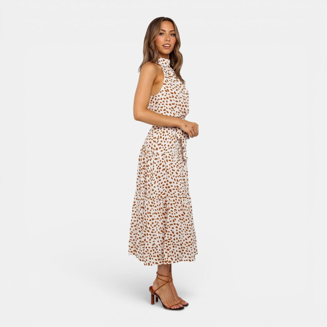 Ava | Sleeveless Polka Dot Maxi Dress