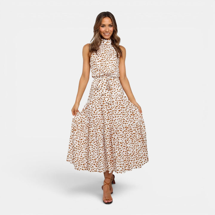 Ava | Sleeveless Polka Dot Maxi Dress
