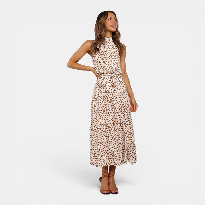 Ava | Sleeveless Polka Dot Maxi Dress