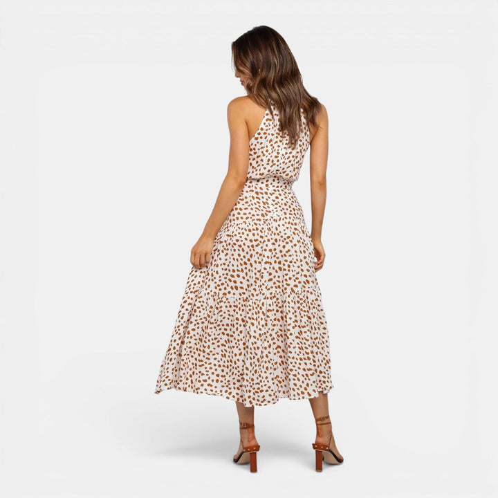 Ava | Sleeveless Polka Dot Maxi Dress