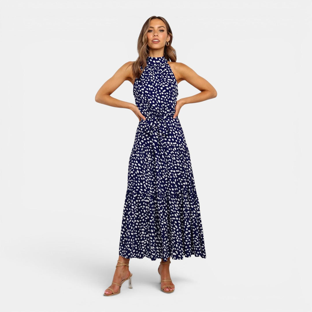 Ava | Sleeveless Polka Dot Maxi Dress