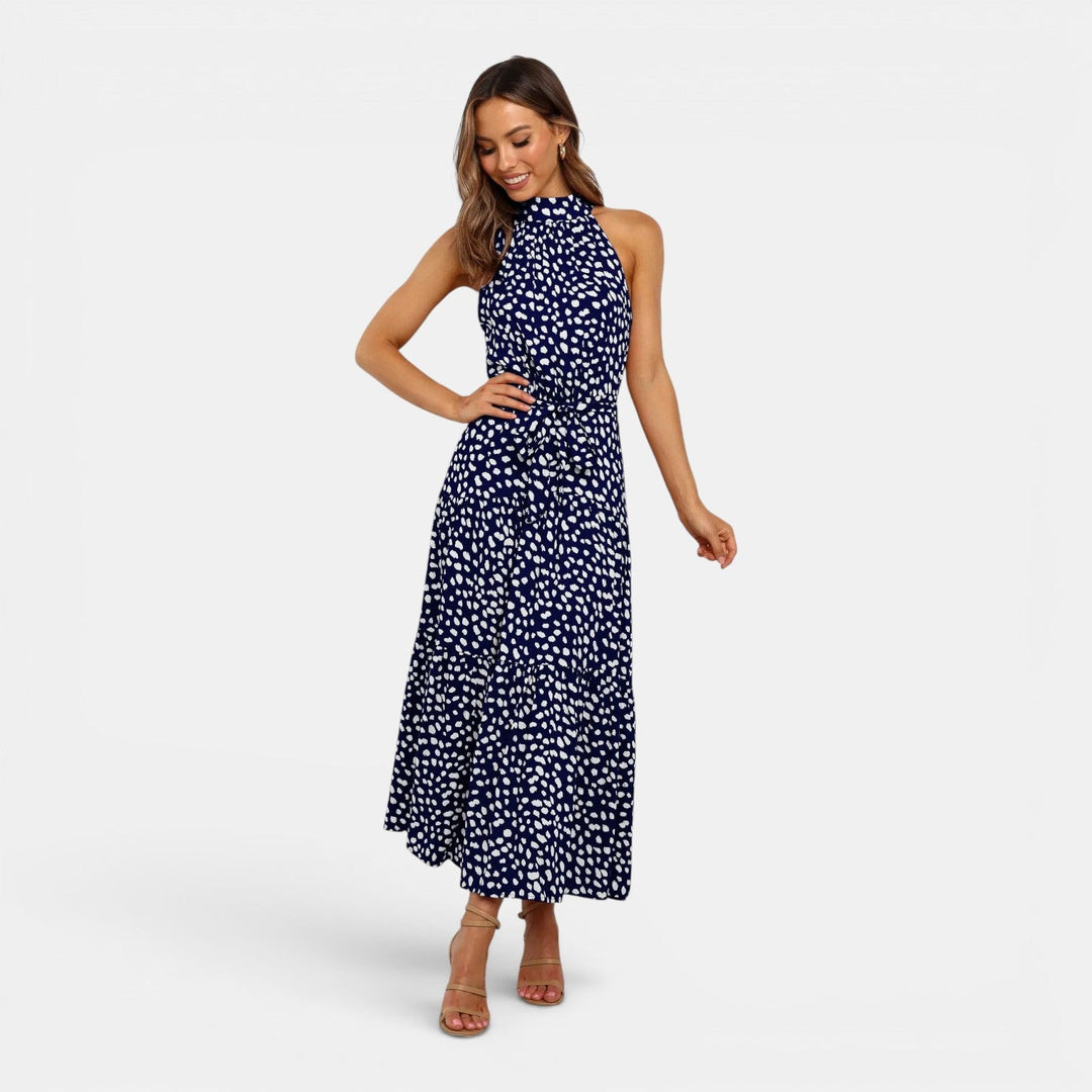 Ava | Sleeveless Polka Dot Maxi Dress