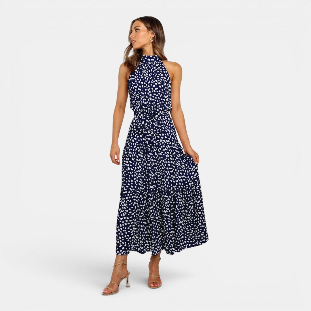 Ava | Sleeveless Polka Dot Maxi Dress