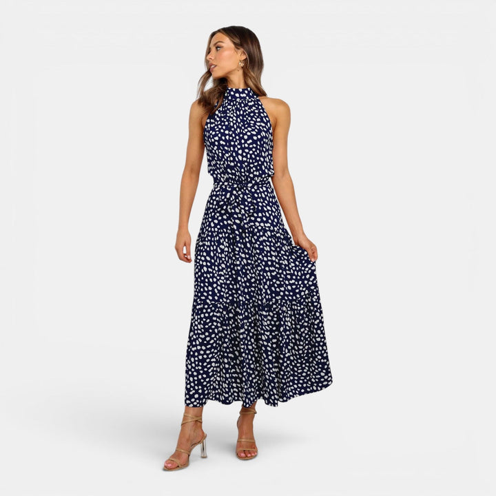 Ava | Sleeveless Polka Dot Maxi Dress