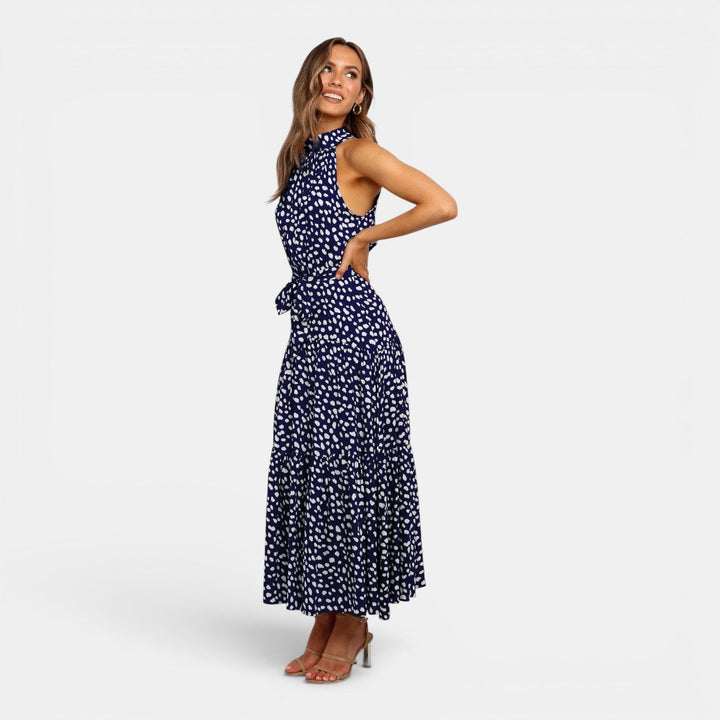 Ava | Sleeveless Polka Dot Maxi Dress