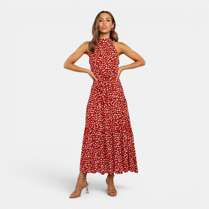 Ava | Sleeveless Polka Dot Maxi Dress