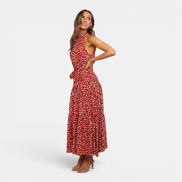 Ava | Sleeveless Polka Dot Maxi Dress