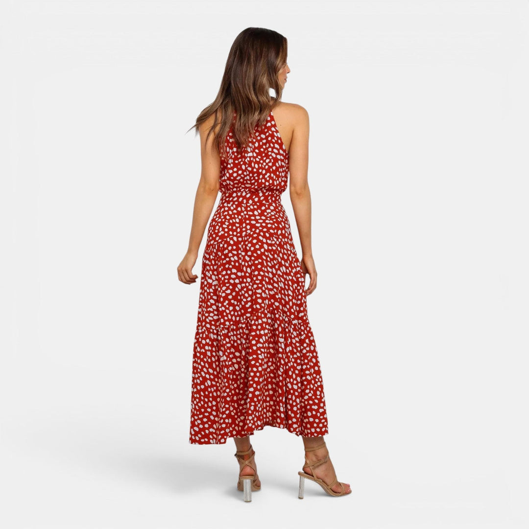 Ava | Sleeveless Polka Dot Maxi Dress
