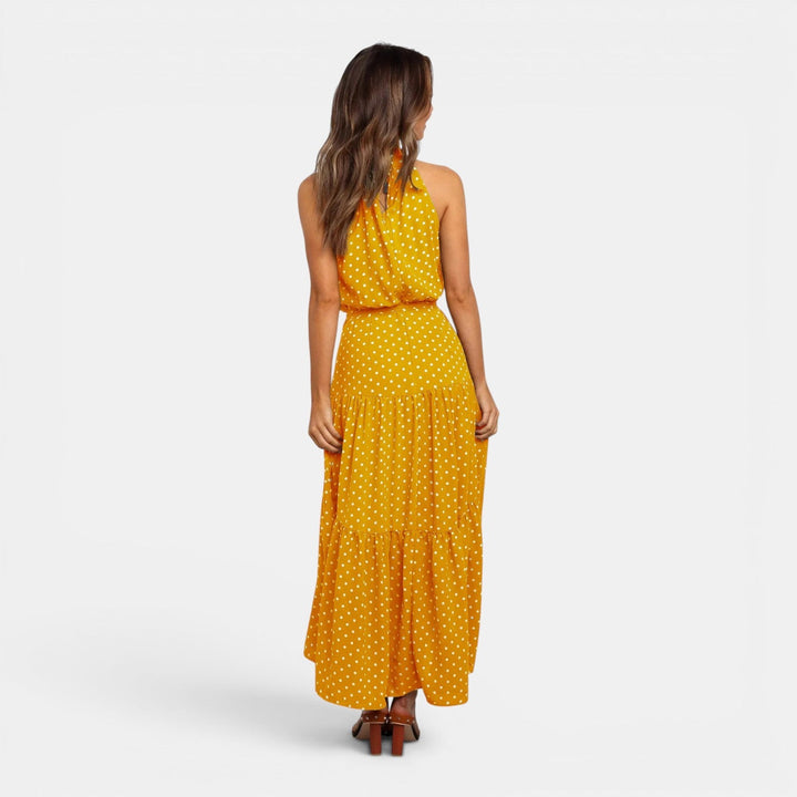 Ava | Sleeveless Polka Dot Maxi Dress