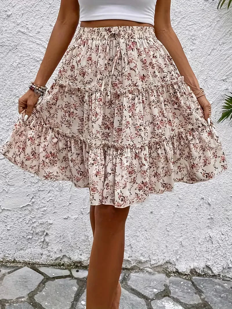 Meadow | Floral Tiered Mini Skirt