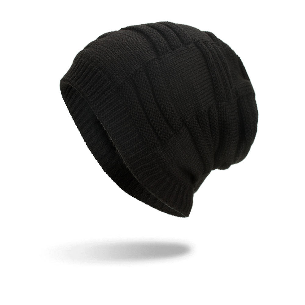Men's three stripe knit beanie hat
