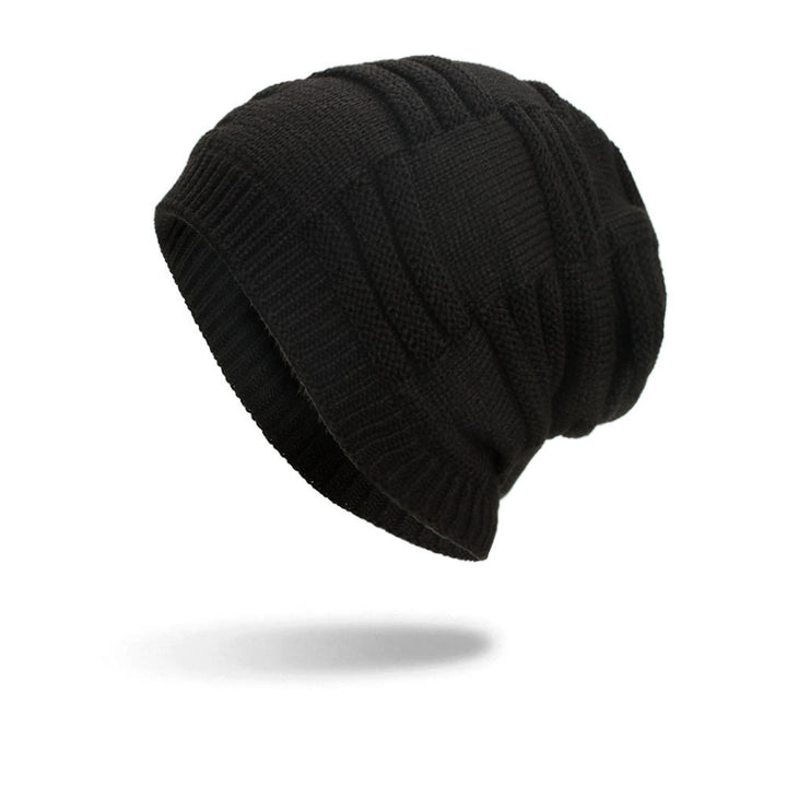 Men's three stripe knit beanie hat