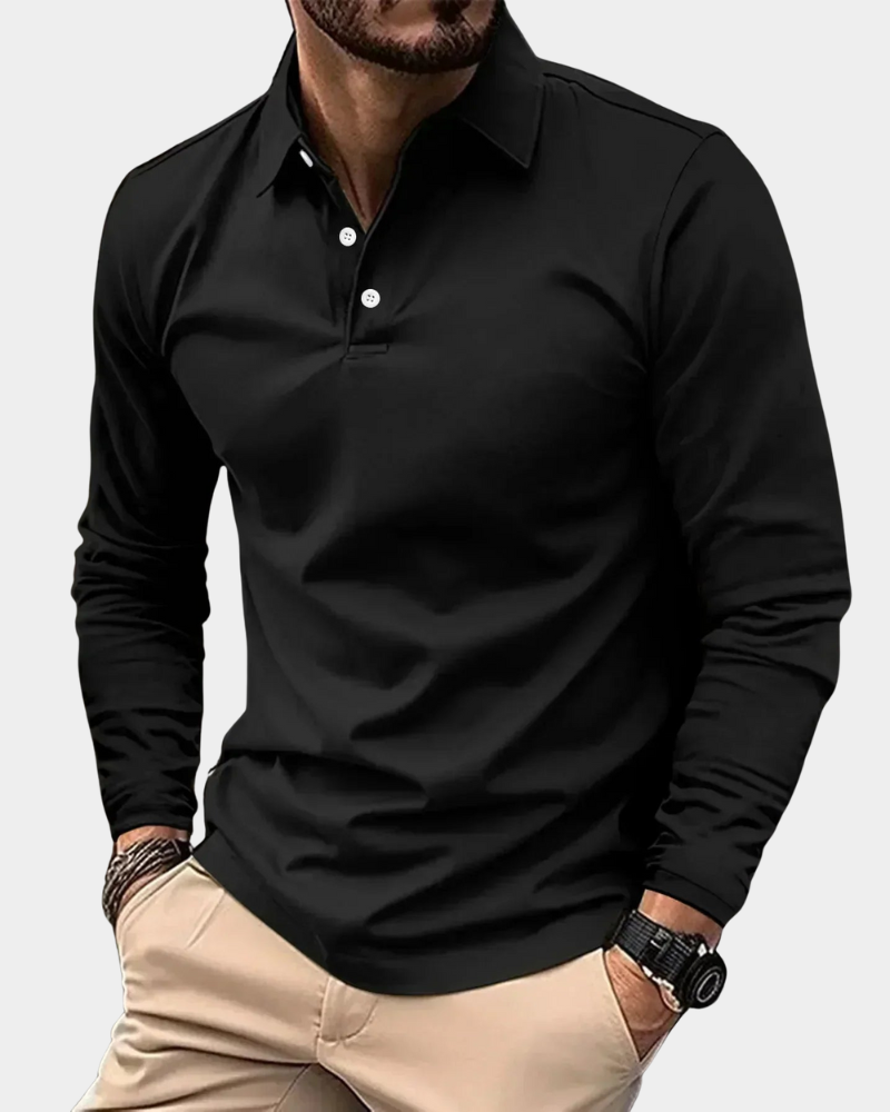 Logan | Men's Modern Long Sleeve Polo Shirt