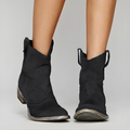 Lucy | Vintage Cowboy Ankle Boots with Side Zip