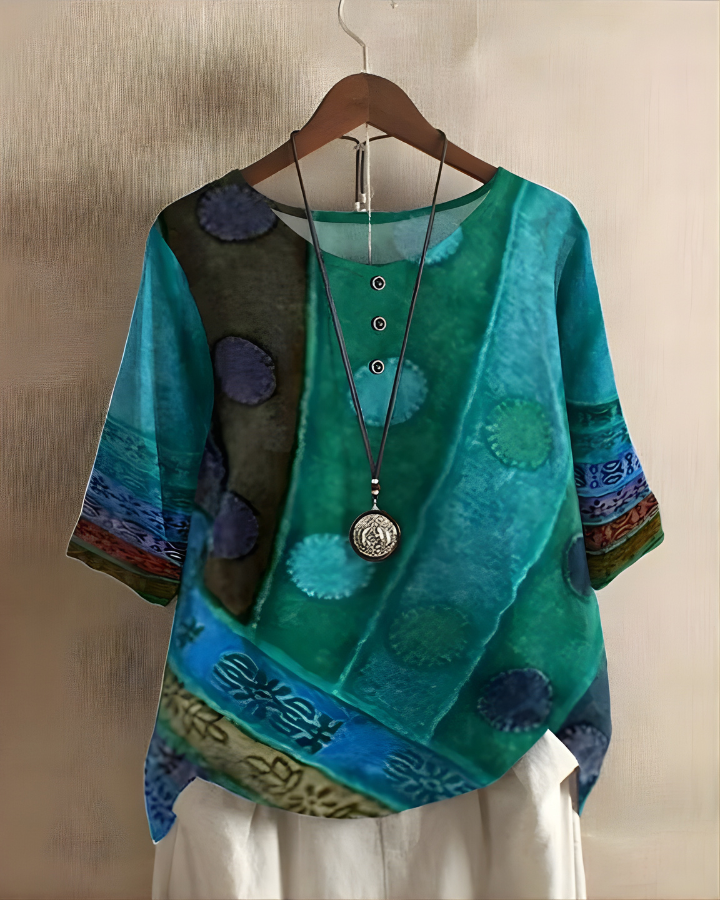 Luna | Colorblock Boho Top