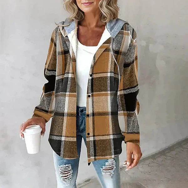 Savannah | Cozy Plaid Hooded Shacket