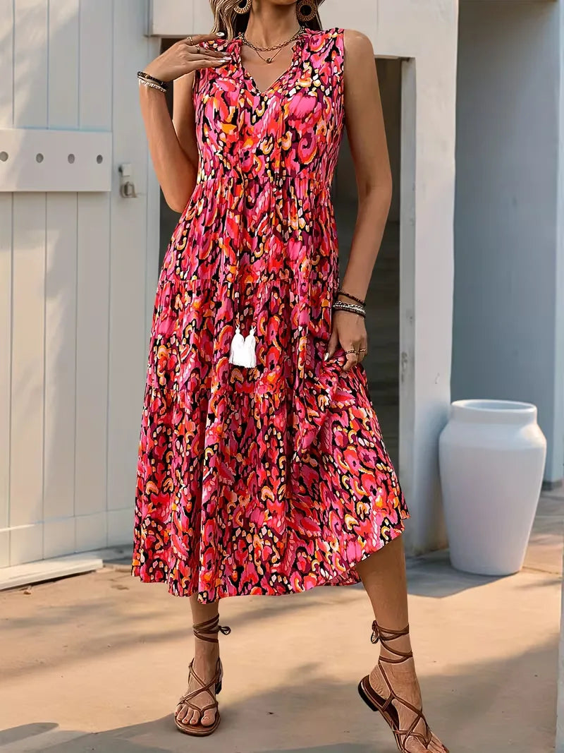 Everly | Printed Tiered Maxi Dress