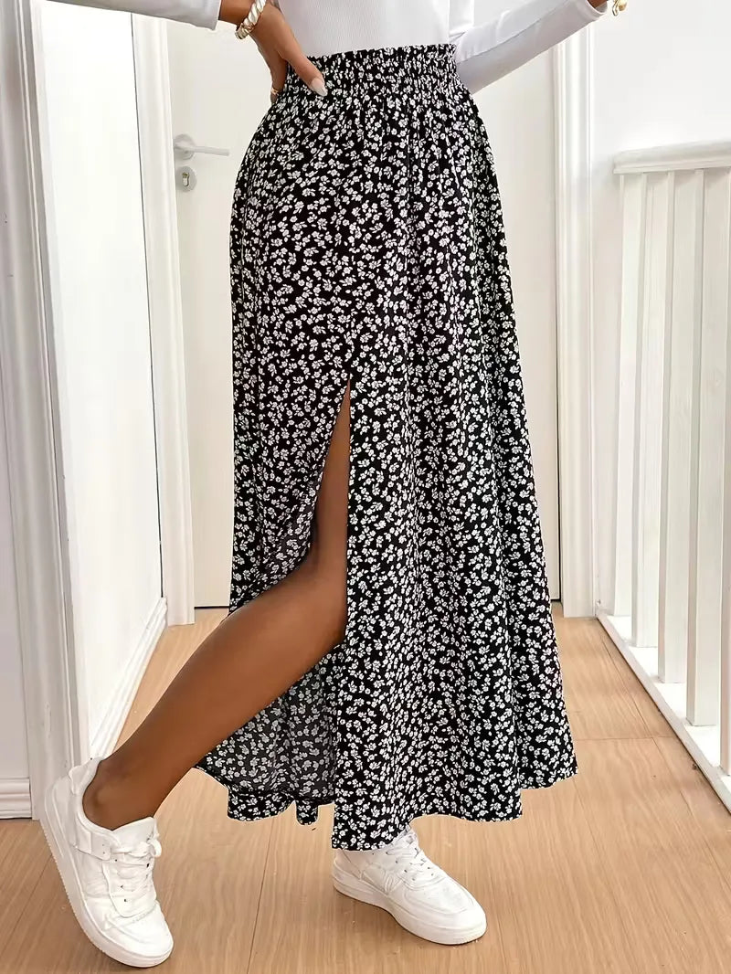 Briar | Floral Side Slit Maxi Skirt