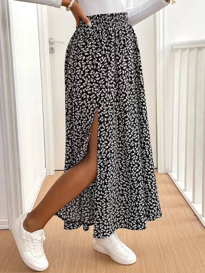 Briar | Floral Side Slit Maxi Skirt