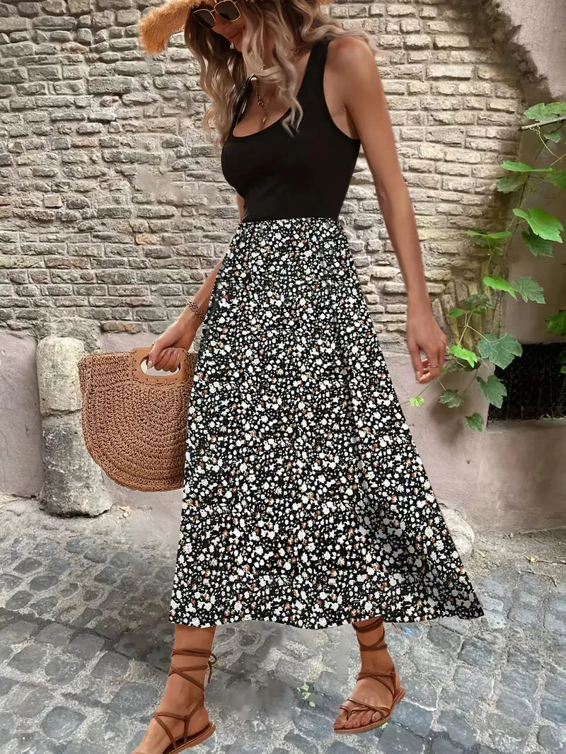 Aria | Floral A-Line Midi Dress