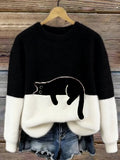 Ivy | Cat Knit Sweater, Relaxed Fit, Long Sleeve
