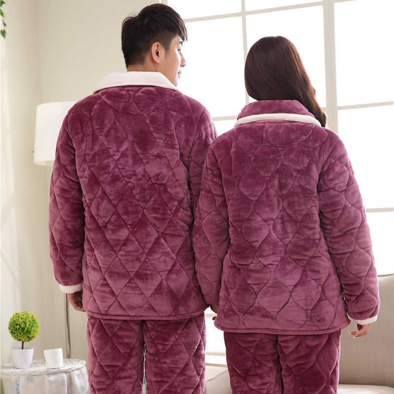 Men's purple pajama set with suit collar