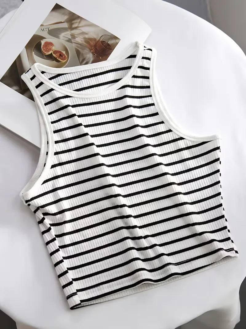 Luna | Ribbed Crop Tank Top