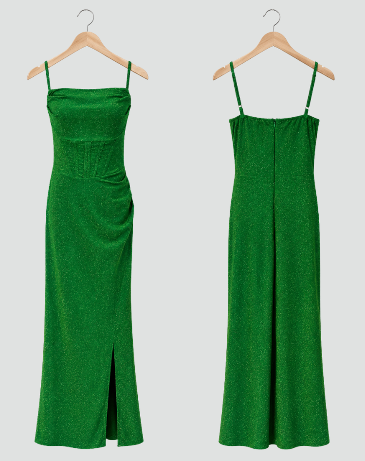 Isabella | Glitter Maxi Evening Dress