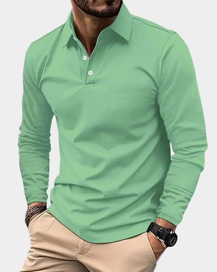 Logan | Men's Modern Long Sleeve Polo Shirt