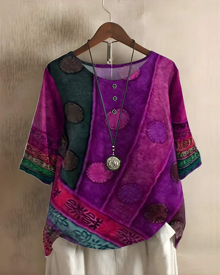 Luna | Colorblock Boho Top