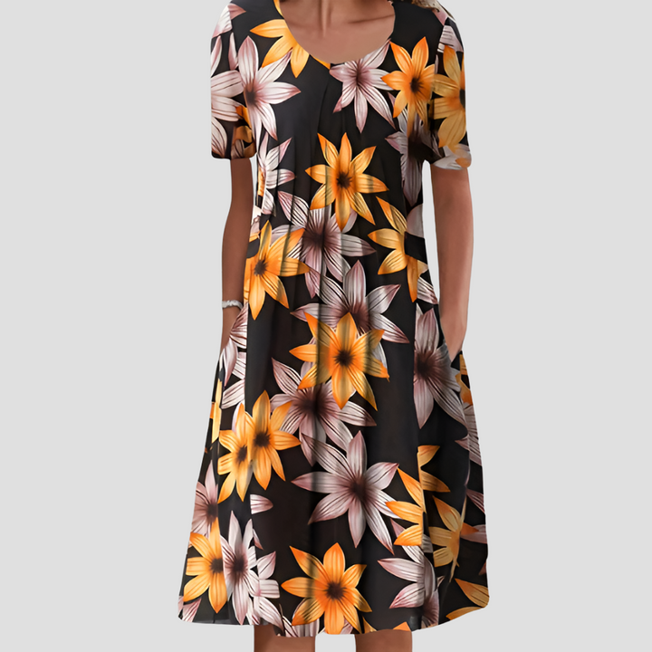 Olivia | Classic Floral Midi Dress