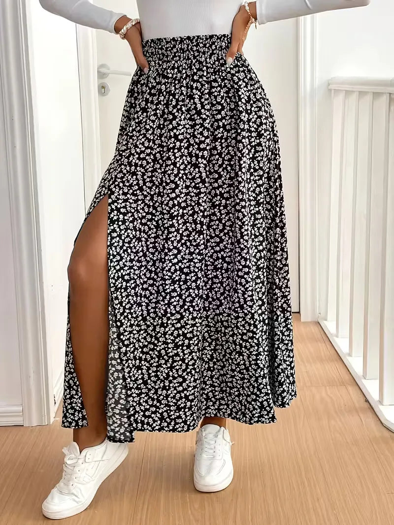 Briar | Floral Side Slit Maxi Skirt