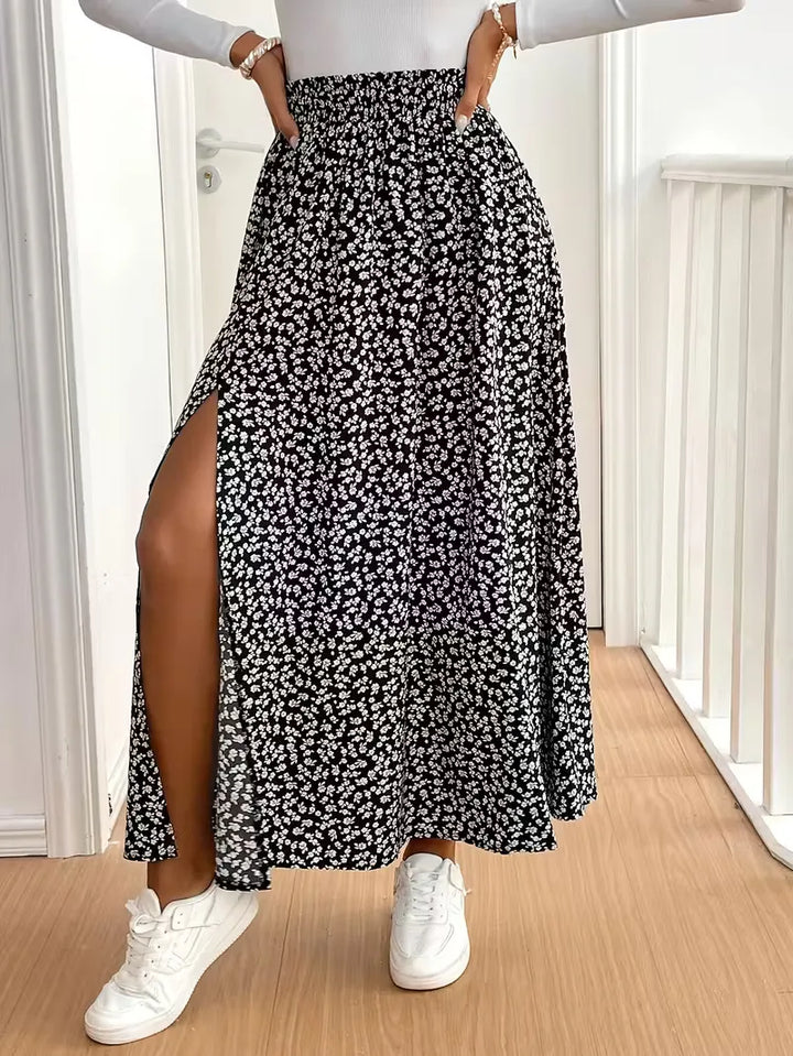 Briar | Floral Side Slit Maxi Skirt