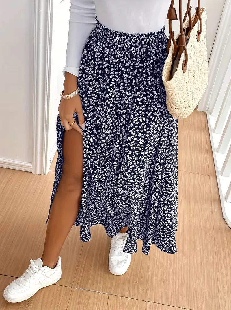 Briar | Floral Side Slit Maxi Skirt