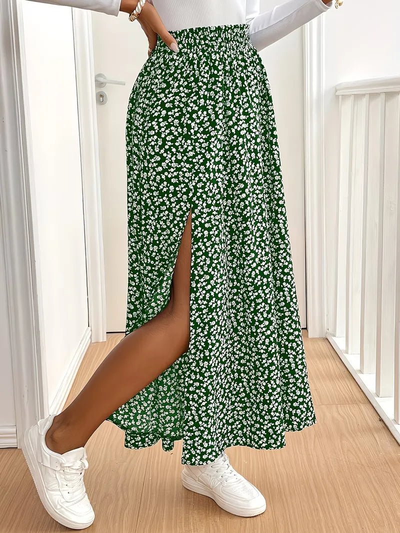 Briar | Floral Side Slit Maxi Skirt