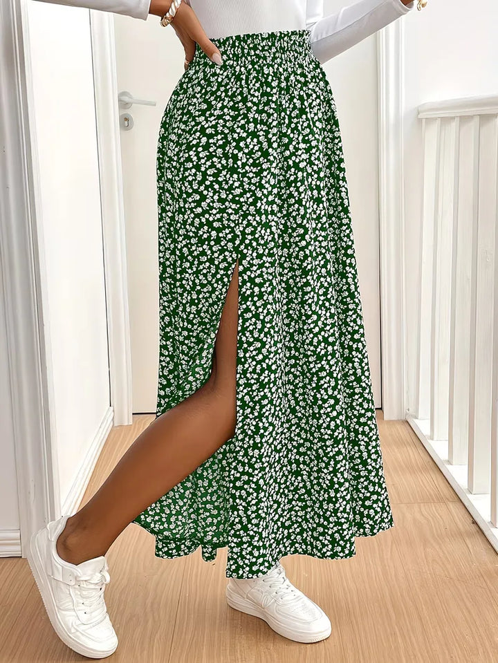Briar | Floral Side Slit Maxi Skirt